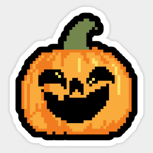 Scary Pumpkin Pixel Art Sticker